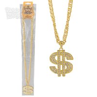 Dollar Sign Necklace Gold 30"