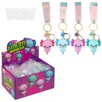 2.25" Axolotl Charm Wristlet Backpack Keyring 24ct