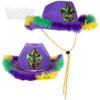Feather Rimmed Fleur De Lis Cowboy Hat