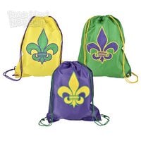 Fleur De Lis Drawstring Backpack 16.5"