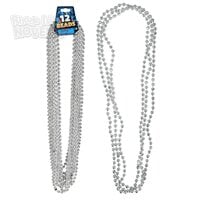 33" 7 mm Silver Beads
