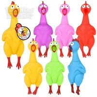 Big Rubber Chicken Collectible Mix 9.5" 72ct