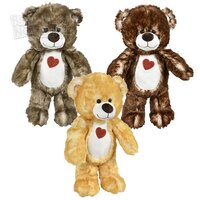 15.5" Cotton Candy Natural Heart Bears