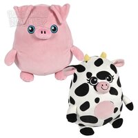 8" Squishy-Ishy Pig And Cow