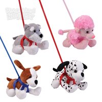 7" Plush Dogs W/27" Leash