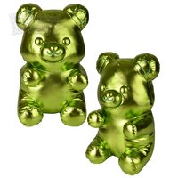 16" Metallic Green Yummy Bear Pillow