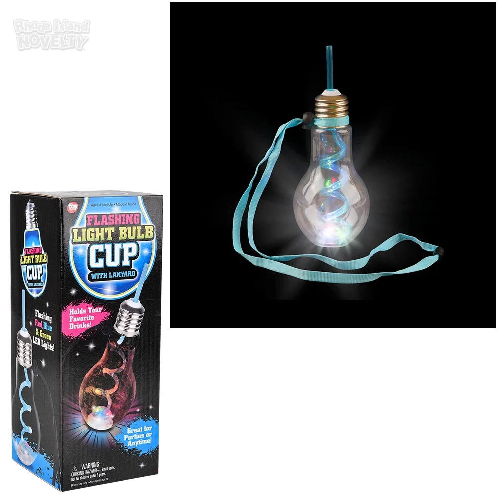 16oz Flashing Light Bulb Cup With Lanyard