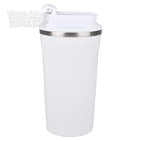 17oz Double Wall Dual Flip Lid White Tumbler