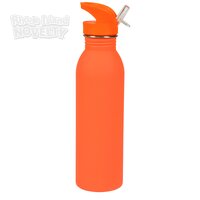 24oz Stainless Steel Rubber Coated Neon Orange Bottle