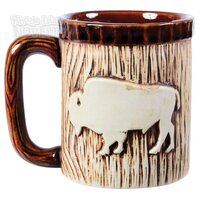 Embossed Wooden Bison Mug