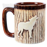 Embossed Wooden Wolf Mug