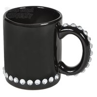 Ceramic Black Mug With Rhinestone