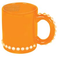 Ceramic Orange Mug With Rhinestone