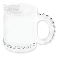 Ceramic White Mug W/Rhinestone