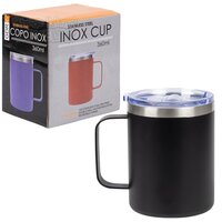 Stainless Steel Black Coffee Mug 12oz