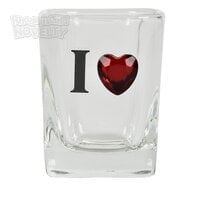 I Heart Diamond Clear Square Shot Glass