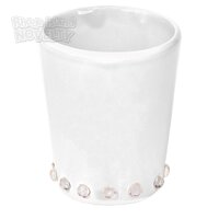 White Shot Glass With Rhinestone