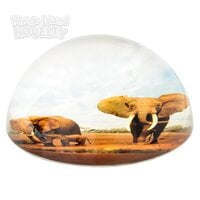 80 mm Dome Paperweight Elephant Family