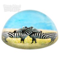 80 mm Dome Paperweight 2 Zebras