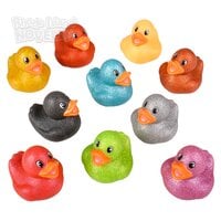 2" Glitter Rubber Ducky Assortment