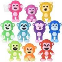 Mini Monkey Figurines Assorted Colors 1"