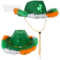 Feather Rimmed Shamrock Cowboy Hat