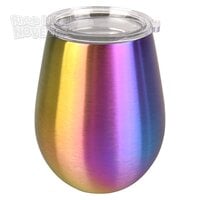 Xxx- Double Wall Stainless Wine Cup 12 Oz. - Metallic Rainbo