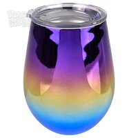 Xxx- Double Wall Stainless Wine Cup 12 Oz. - Shiny Rainbow