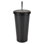 Xxx- Double Wall Tumbler W/ Lid And Straw 17 Oz. - Black Mat