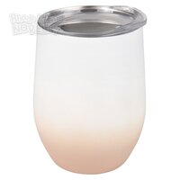 Xxx- Double Wall Stainless Wine Cup 12 Oz. - Ombre White And