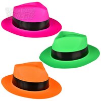 Neon Fedora Hat (3 Asst.) 12"