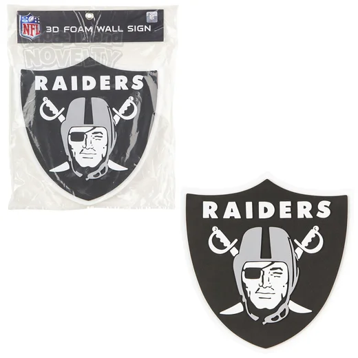 Fan Creations - Insegna Decorativa Oakland Raiders, Effetto Invecchiato, 15,8 X 30,5 Cm, Multicolore