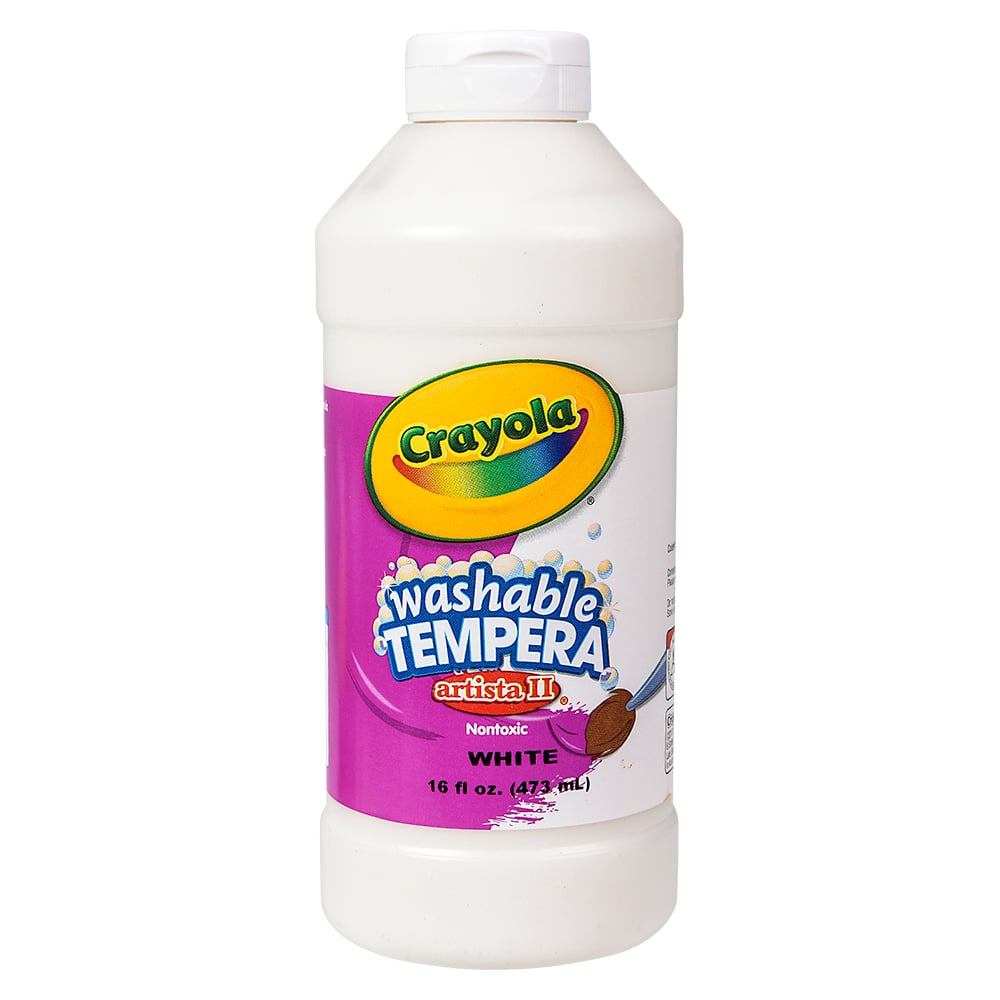 Crayola Washable Tempera Paint 16oz White   UBWTPWH 