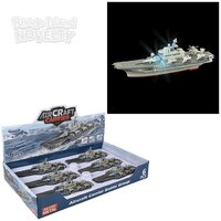 8.5" Diecast Pull Back Air Craft Carrier With Light And Sound