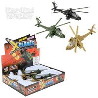 8" Die-Cast Pullback Apache Helicopter