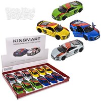 5" Die-Cast Pull Back 2020 Audi R8 Coupe Livery 12ct