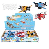 6.5" Die-Cast Pull Back Classic Wing Airplane