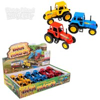 3.75" Die-Cast Pull Back Farm Tractors
