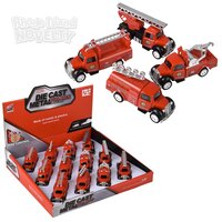 3" Die Cast Pull Back Classic Fire Engine 12ct