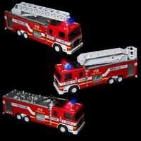 7" Die-Cast Pull Back Light/sound Fire Engine 1:32 Scale