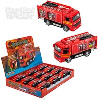5" Die-Cast Pull Back Fire Engine Rescue 12/Display