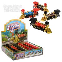 7" Die-Cast Pull Back Locomotive With Metallic Accent