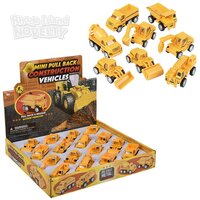 2.5" Mini Die-Cast Pull Back Construction Vehicles