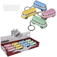2.5" Diecast Pull Back 1962 VW Bus Keychain-Pastel Top