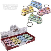 2.5" Diecast Pull Back 1962 VW Bus Keychain /Printing-Pastel