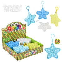 4" Holiday Glitter Star Bubble Popper Clip Ons