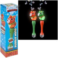 Light-Up Reindeer Bubble Wand Red/Green 14"