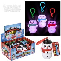 3" Light-Up Snowman Assorted Clip On