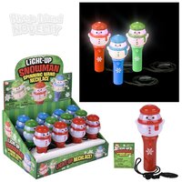 Light Up Snowman Mini Spinning Wand Necklace 4.5"