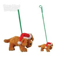 11" Christmas Pet Dog W/Leash